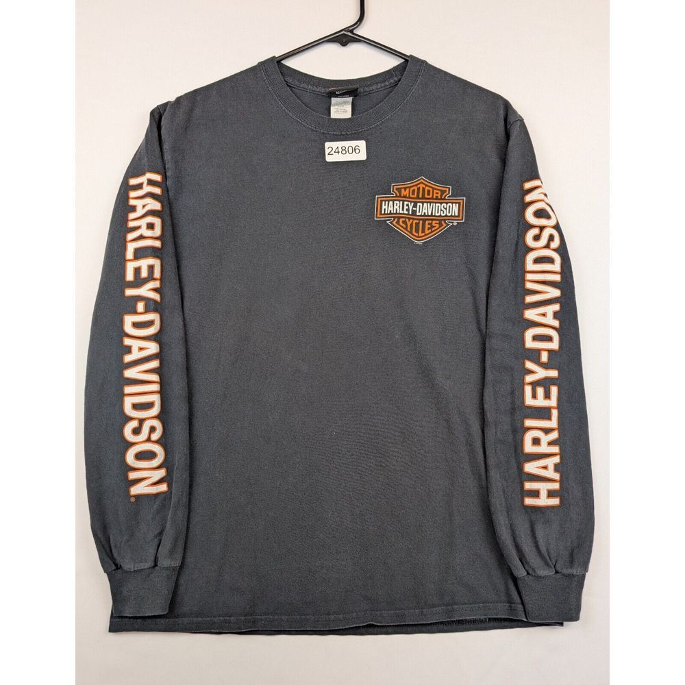 Harley Davidson Motorcycle Black Long Sleeve Medium Black Parker Colorado Biker